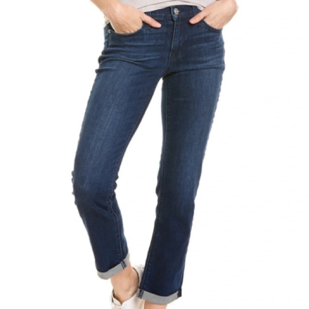 Hudson Krista Bell Dark Wash Straight Crop Roll Cuff Jeans Women's Size 25